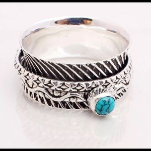 Spinner Ring with Turquoise- Size 9